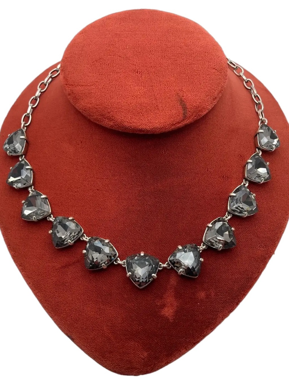 Stella & Dot - Somervell Necklace - Smoky Gray - Silver Gemstone - Adjustable